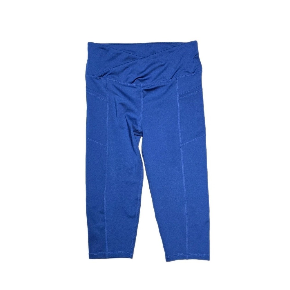 Earth Yoga Women's Cropped Leggings XXL Blue Cross
